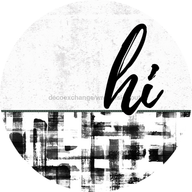 Black And White Door Hanger Dco-01614-Dh 18’ Round Wood